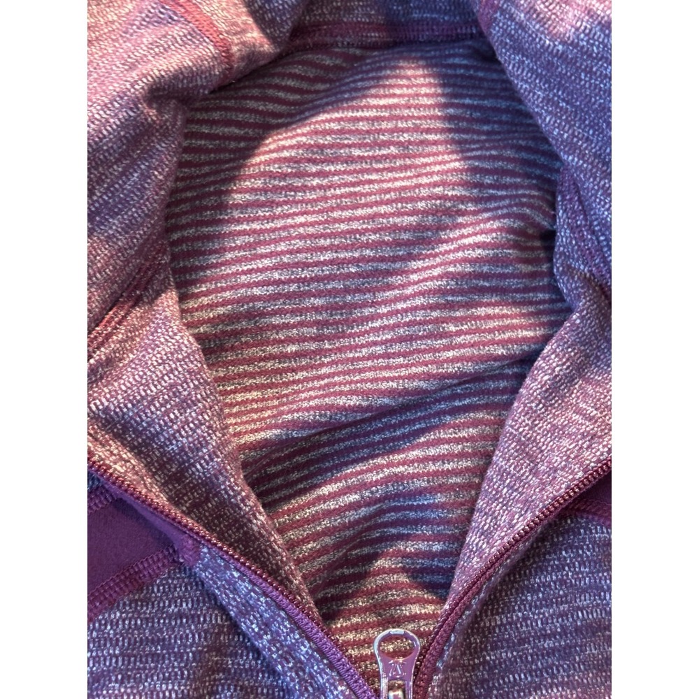 Lululemon Scuba Full Zip Hoodie Heathered Purple Knit Thumbholes Jacket - Picture 3 of 10